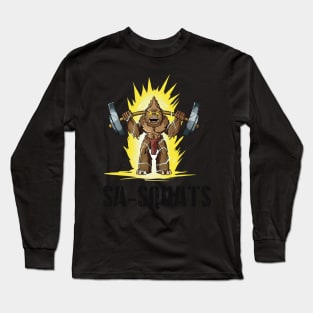 Sasquatch Squats (Sa-Squats)(Black Text Variant) Long Sleeve T-Shirt